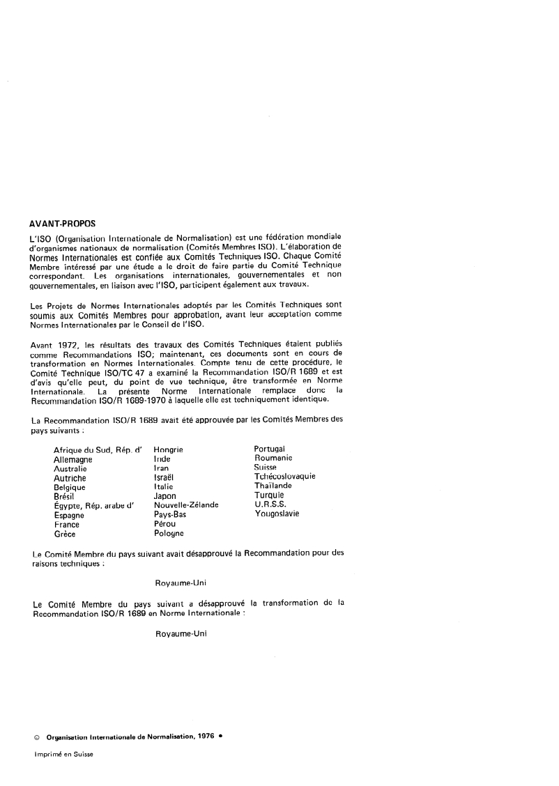 ISO 1689:1976 ISO 1689:1976 - Silicates de sodium et de potassium à usage industriel — Calcul du rapport dioxyde de silicium/oxyde de sodium ou dioxyde de silicium/ oxyde de potassium/1/1976 - Page 2 preview