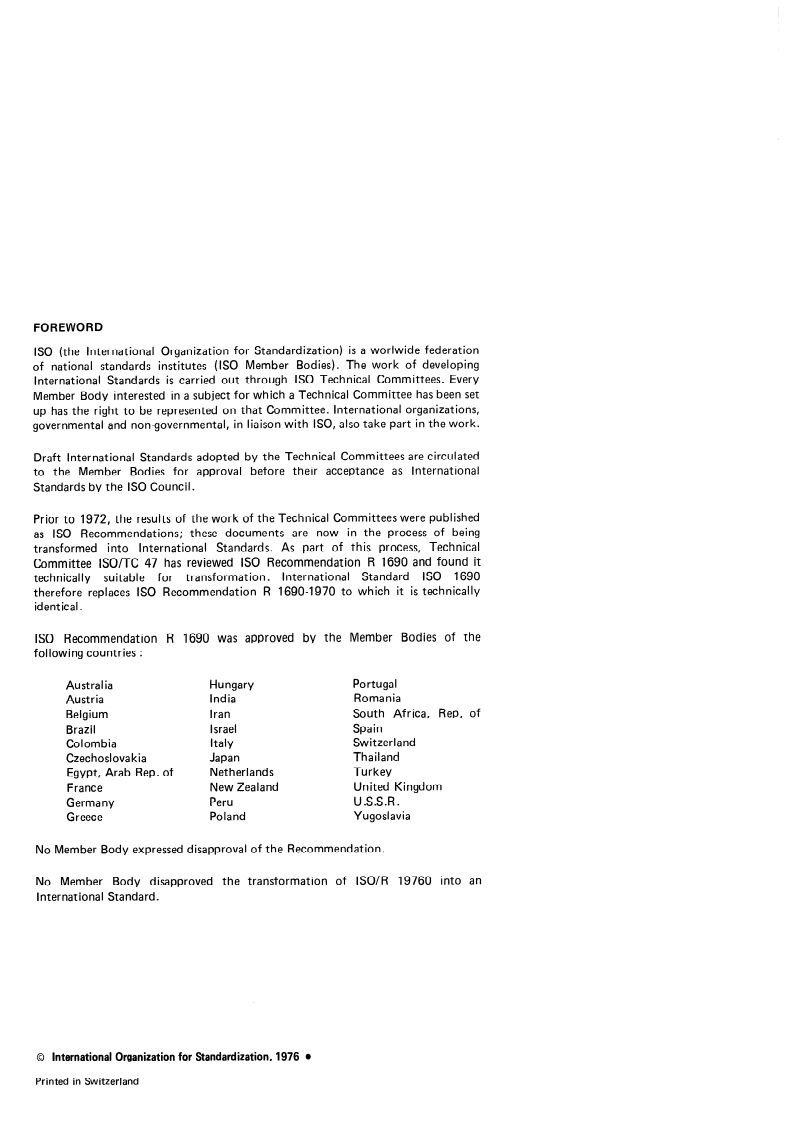 ISO 1690:1976 ISO 1690:1976 - Sodium and potassium silicates for industrial use — Determination of silica content — Gravimetric method by insolubilization/1/1976 - Page 2 preview