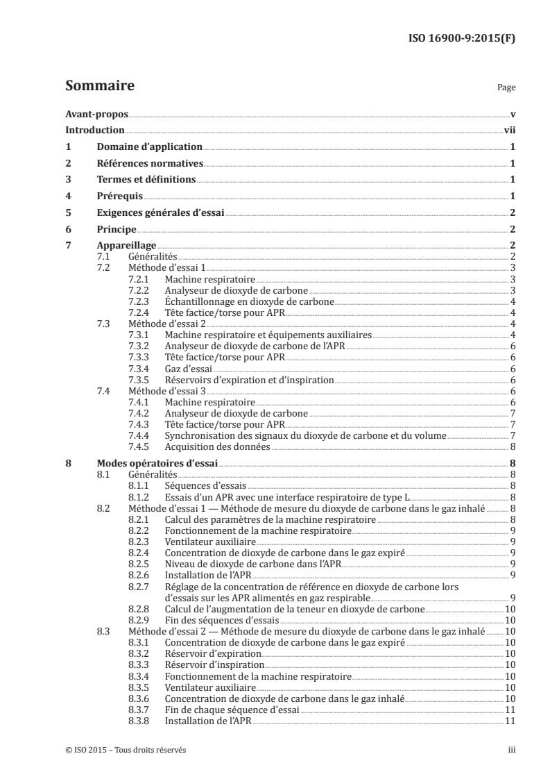 ISO 16900-9:2015 ISO 16900-9:2015 - Appareils de protection respiratoire — Méthodes d'essai et équipement d'essai — Partie 9: Détermination de la teneur en dioxyde de carbone du gaz inhalé/15/2016 - Page 3 preview