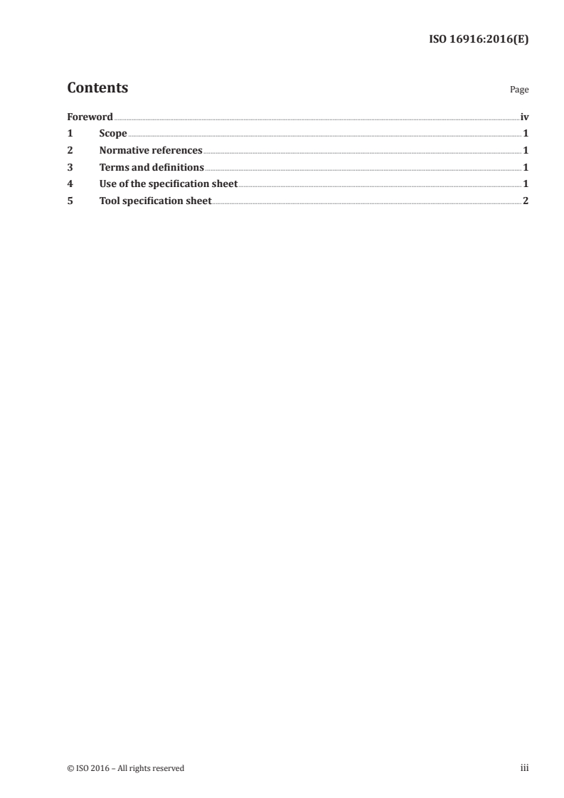 ISO 16916:2016 ISO 16916:2016 - Tools for moulding — Tool specification sheet for injection moulds/18/2016 - Page 3 preview