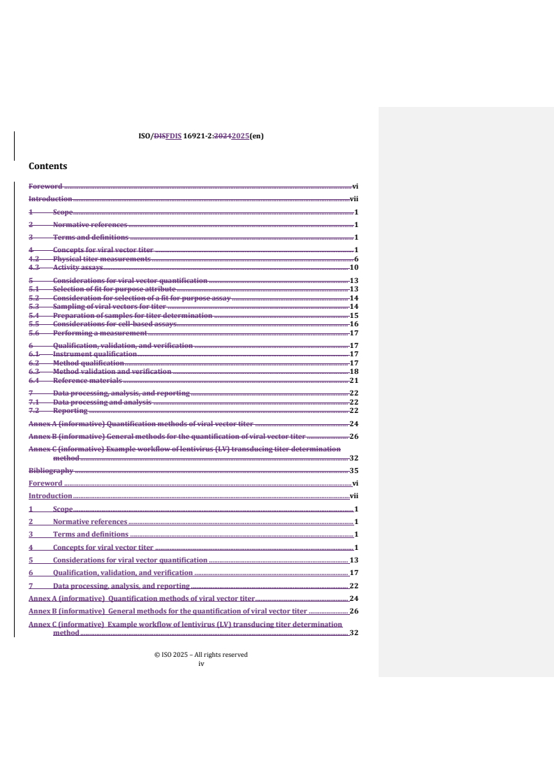 ISO 16921-2 REDLINE ISO 16921-2 - Biotechnology — Gene delivery systems — Part 2: Quantification methods for viral vectors/11/2025 - Page 4 preview