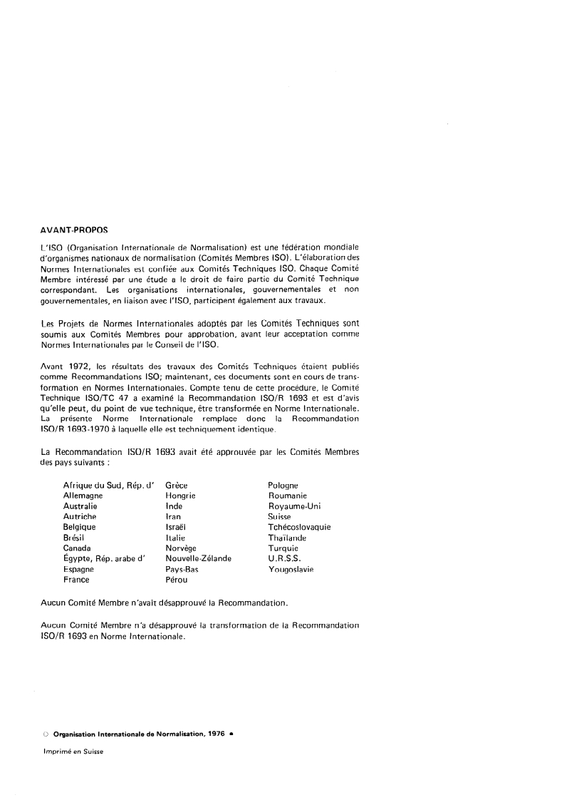 ISO 1693:1976 ISO 1693:1976 - Cryolithe, naturelle et artificielle — Dosage du fluor — Méthode de Willard-Winter modifiée/1/1976 - Page 2 preview