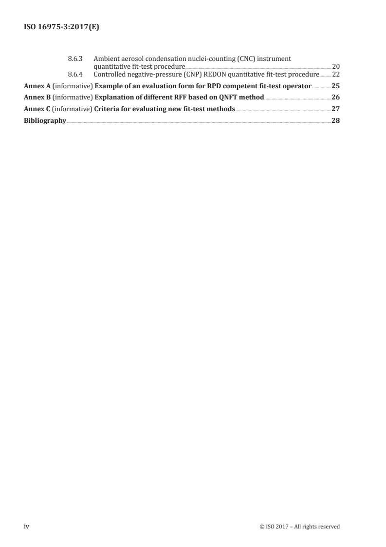 ISO 16975-3:2017 ISO 16975-3:2017 - Respiratory protective devices — Selection, use and maintenance — Part 3: Fit-testing procedures/29/2017 - Page 4 preview
