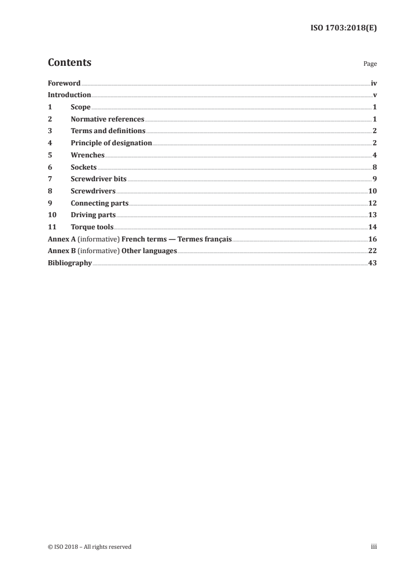 ISO 1703:2018 ISO 1703:2018 - Assembly tools for screws and nuts — Nomenclature
Released:2/15/2018 - Page 3 preview