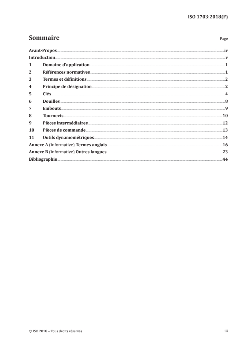 ISO 1703:2018 ISO 1703:2018 - Outils de manoeuvre pour vis et écrous — Nomenclature
Released:2/15/2018 - Page 3 preview