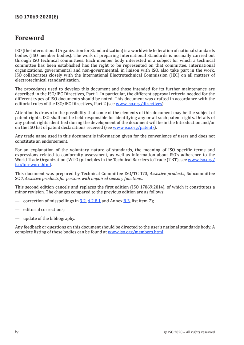 ISO 17069:2020 ISO 17069:2020 - Accessible design — Consideration and assistive products for accessible meeting/30/2020 - Page 4 preview