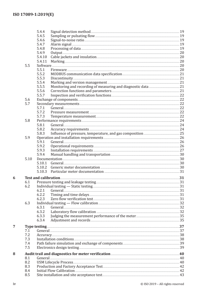 ISO 17089-1:2019 ISO 17089-1:2019 - Measurement of fluid flow in closed conduits — Ultrasonic meters for gas — Part 1: Meters for custody transfer and allocation measurement/23/2019 - Page 4 preview