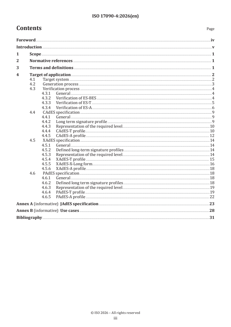 ISO 17090-4:2026 ISO 17090-4:2026 - Health informatics — Public key infrastructure — Part 4: Digital signatures for healthcare documents
Released:30. 01. 2026 - Page 3 preview