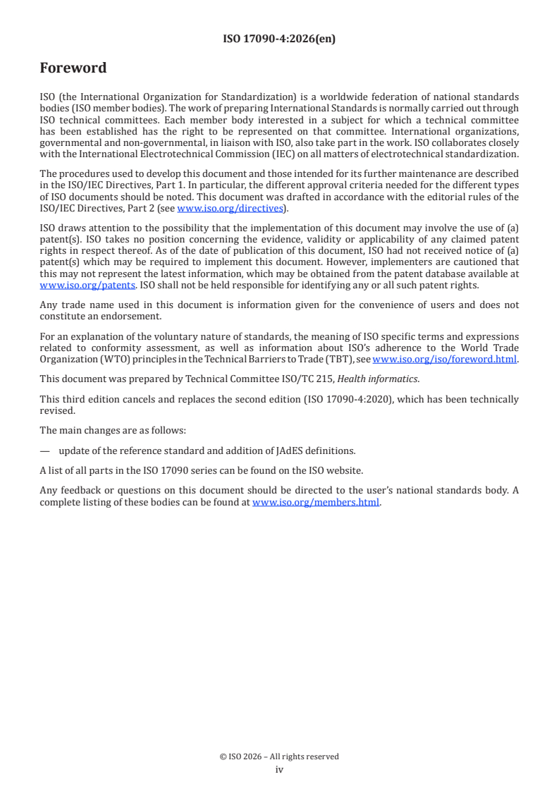 ISO 17090-4:2026 ISO 17090-4:2026 - Health informatics — Public key infrastructure — Part 4: Digital signatures for healthcare documents
Released:30. 01. 2026 - Page 4 preview