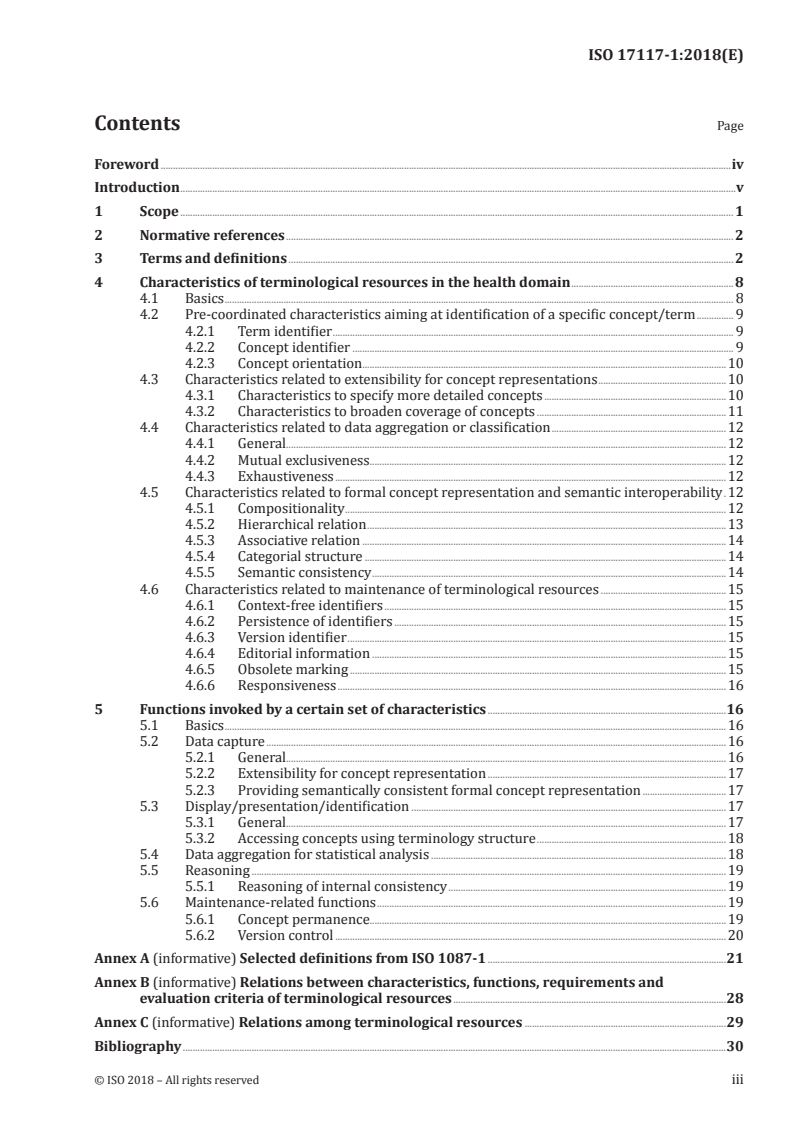 ISO 17117-1:2018 ISO 17117-1:2018 - Health informatics — Terminological resources — Part 1: Characteristics/25/2018 - Page 3 preview