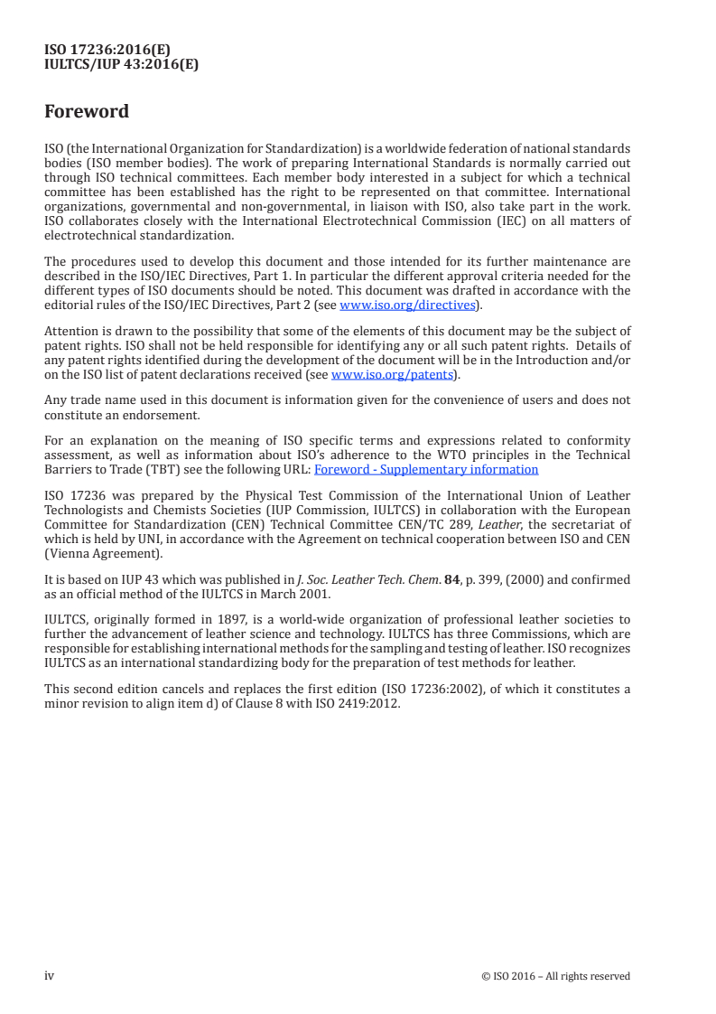 ISO 17236:2016 ISO 17236:2016 - Leather — Physical and mechanical tests — Determination of extension set/11/2016 - Page 4 preview