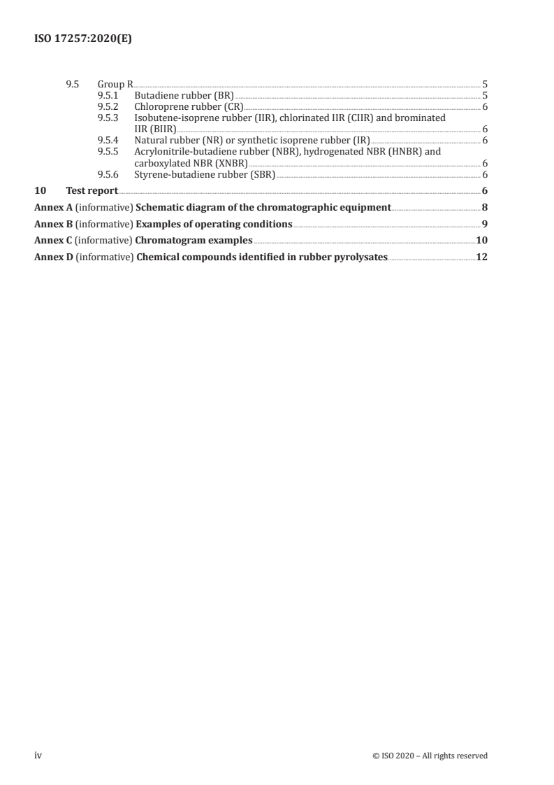 ISO 17257:2020 ISO 17257:2020 - Rubber — Identification of polymers — Pyrolytic gas-chromatographic method using mass-spectrometric detection/30/2020 - Page 4 preview
