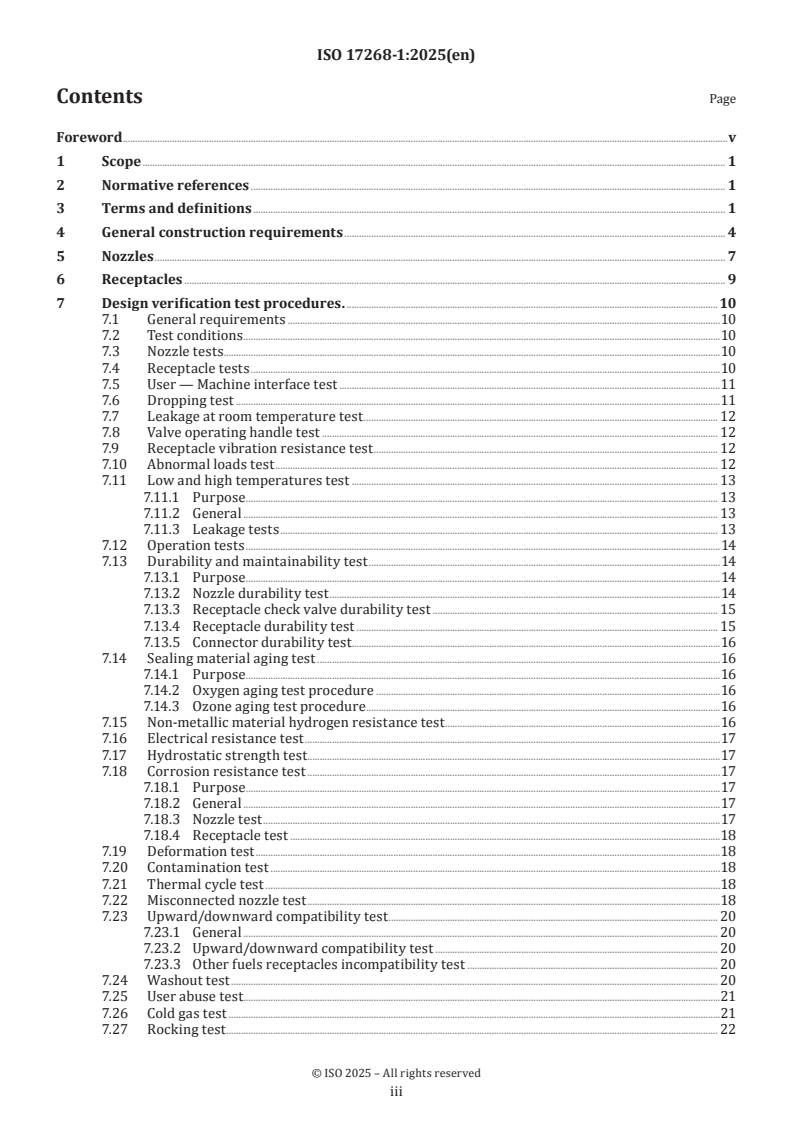 ISO 17268-1:2025 ISO 17268-1:2025 - Gaseous hydrogen land vehicle refuelling connection devices — Part 1: Flow capacities up to and including 120 g/s - Page 3 preview