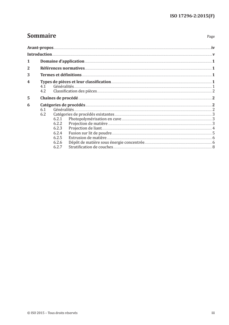 ISO 17296-2:2015 ISO 17296-2:2015 - Fabrication additive — Principes généraux — Partie 2: Vue d'ensemble des catégories de procédés et des matières premières/19/2015 - Page 3 preview