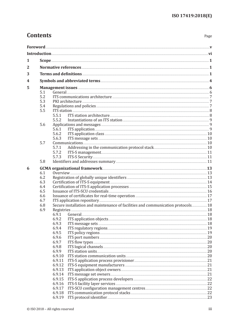 ISO 17419:2018 ISO 17419:2018 - Intelligent transport systems — Cooperative systems — Globally unique identification
Released:5/11/2018 - Page 3 preview