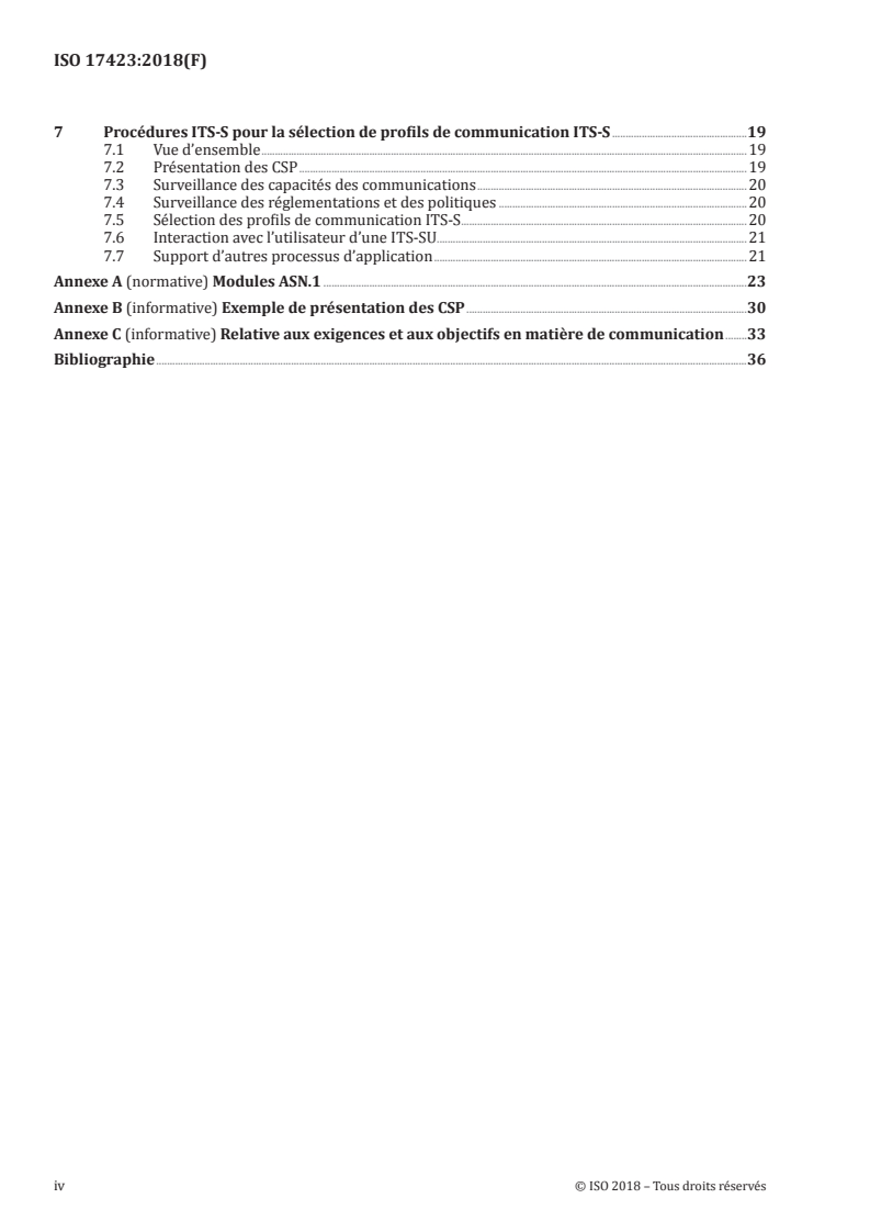 ISO 17423:2018 ISO 17423:2018 - Systèmes de transport intelligents — Systèmes Coopératifs — Exigences et objectifs de l'application/4/2019 - Page 4 preview
