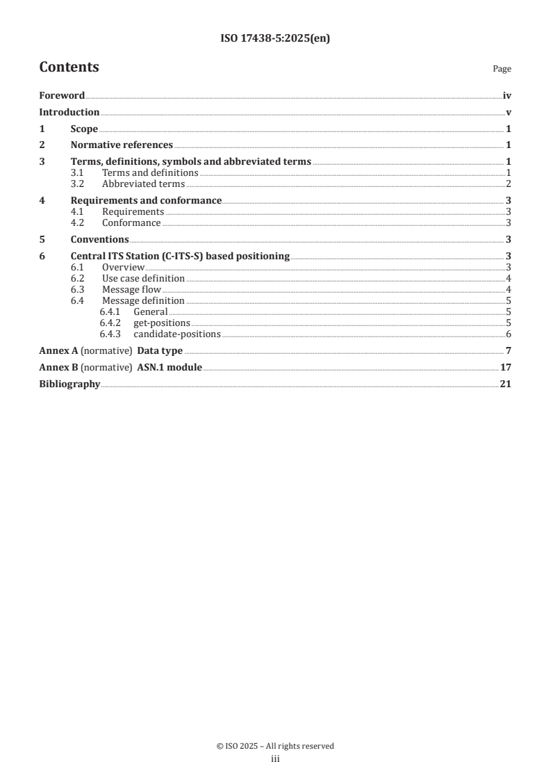 ISO 17438-5:2025 ISO 17438-5:2025 - Intelligent transport systems — Indoor navigation for personal and vehicle ITS stations — Part 5: Requirements and message specification for central ITS station (C-ITS-S) based positioning
Released:9/25/2025 - Page 3 preview
