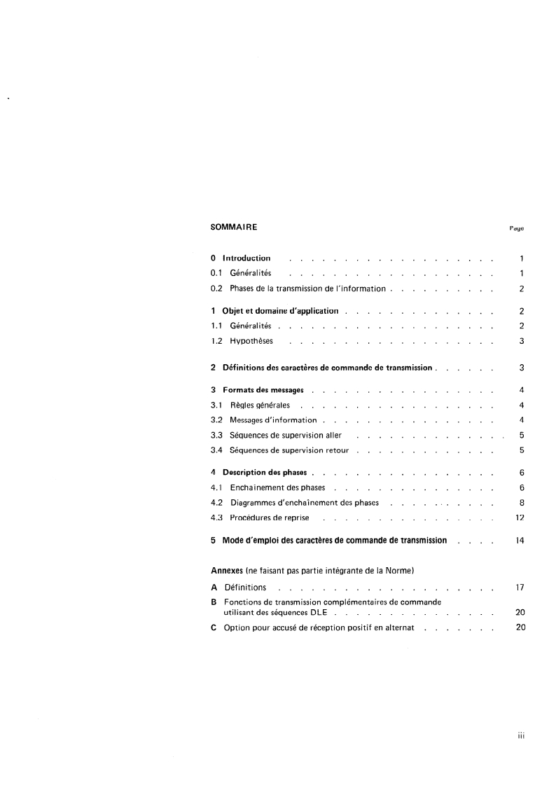 ISO 1745:1975 ISO 1745:1975 - Traitement de l'information — Procédures de commande pour transmission de données en mode de base/1/1975 - Page 3 preview