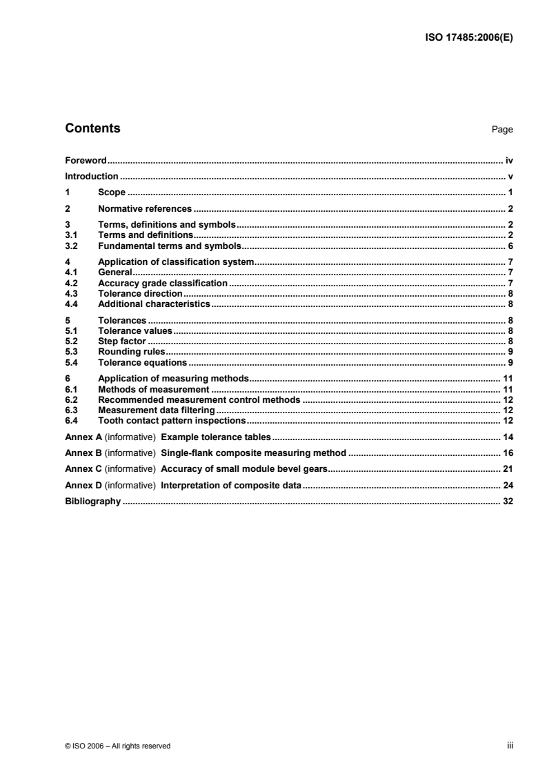 ISO 17485:2006 ISO 17485:2006 - Bevel gears — ISO system of accuracy/19/2006 - Page 3 preview