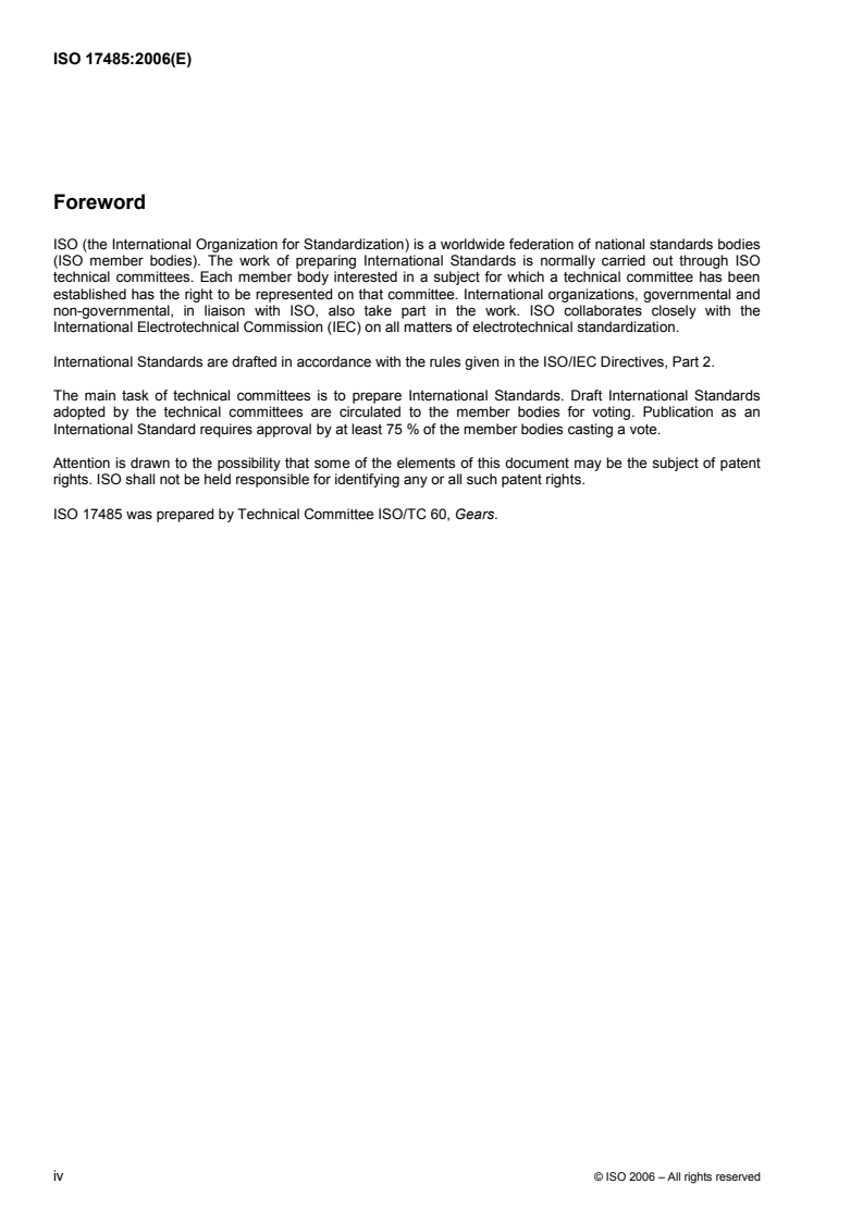 ISO 17485:2006 ISO 17485:2006 - Bevel gears — ISO system of accuracy/19/2006 - Page 4 preview