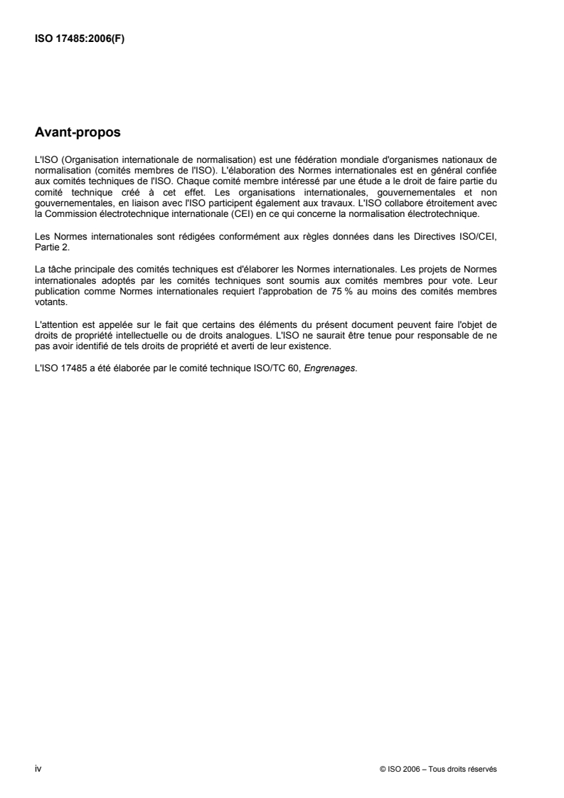 ISO 17485:2006 ISO 17485:2006 - Engrenages coniques — Système ISO d'exactitude/19/2006 - Page 4 preview