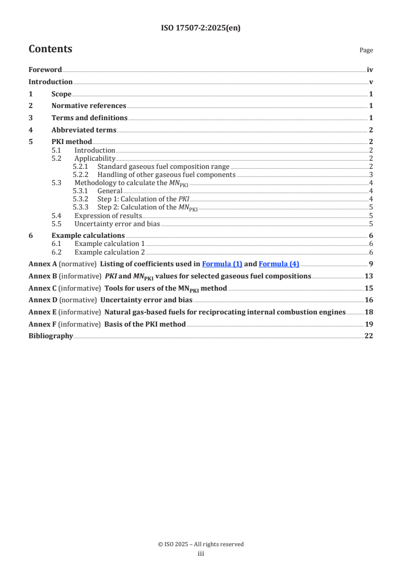 ISO 17507-2:2025 ISO 17507-2:2025 - Natural gas — Calculation of methane number of gaseous fuels for reciprocating internal combustion engines — Part 2: PKI method
Released:9. 12. 2025 - Page 3 preview