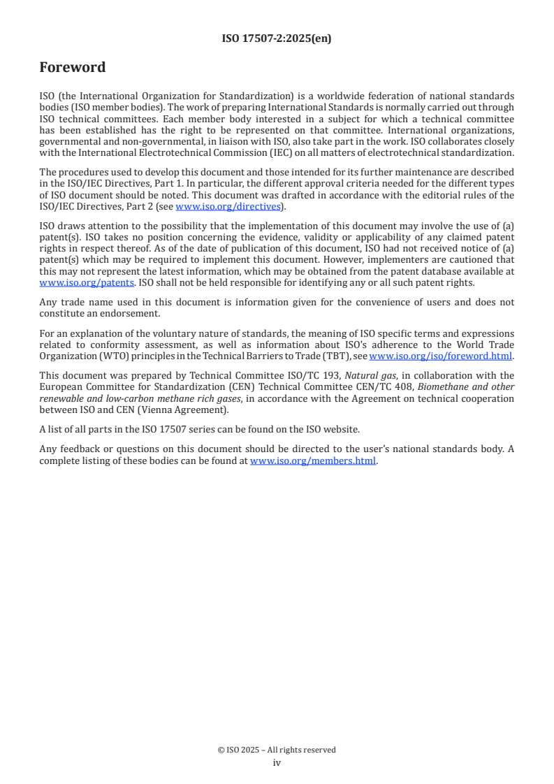 ISO 17507-2:2025 ISO 17507-2:2025 - Natural gas — Calculation of methane number of gaseous fuels for reciprocating internal combustion engines — Part 2: PKI method
Released:9. 12. 2025 - Page 4 preview