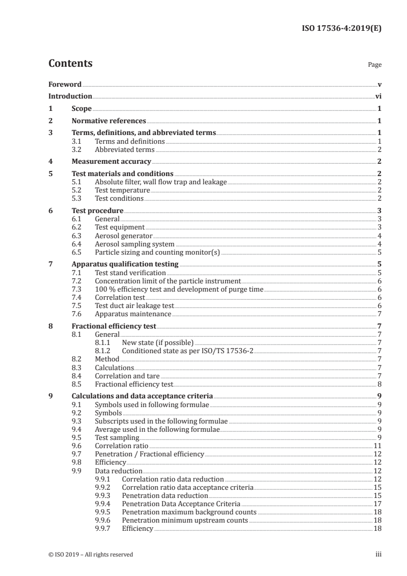 ISO 17536-4:2019 ISO 17536-4:2019 - Road Vehicles — Aerosol separator performance test for internal combustion engines — Part 4: Laboratory fractional efficiency test method/15/2019 - Page 3 preview