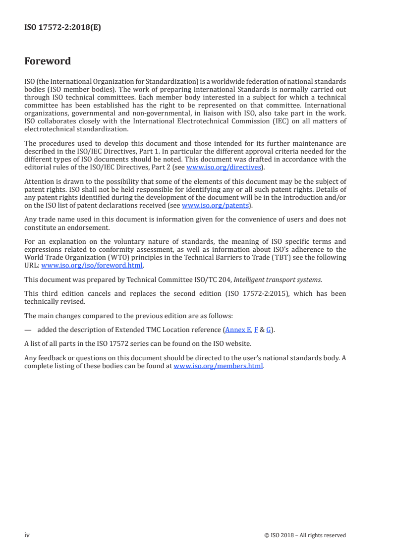 ISO 17572-2:2018 ISO 17572-2:2018 - Intelligent transport systems (ITS) — Location referencing for geographic databases — Part 2: Pre-coded location references (pre-coded profile)/30/2018 - Page 4 preview
