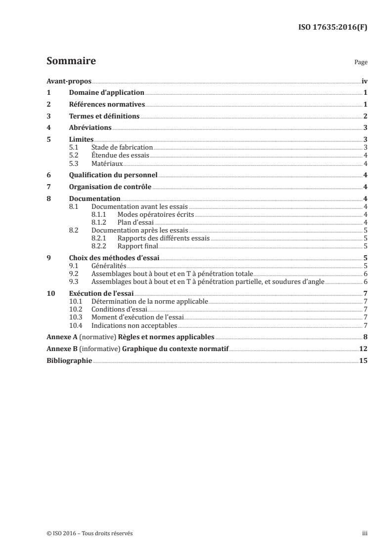 ISO 17635:2016 ISO 17635:2016 - Contrôle non destructif des assemblages soudés — Règles générales pour les matériaux métalliques/25/2016 - Page 3 preview