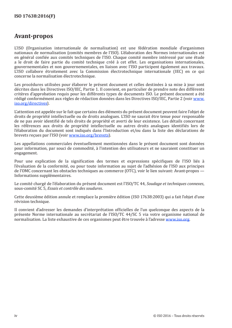 ISO 17638:2016 ISO 17638:2016 - Contrôle non destructif des assemblages soudés — Magnétoscopie/10/2016 - Page 4 preview