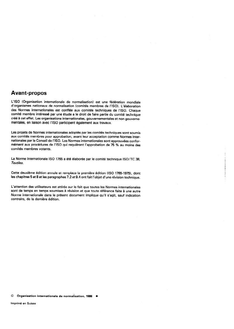 ISO 1765:1986 ISO 1765:1986 - Revêtements de sol textiles fabriqués à la machine — Détermination de l'épaisseur totale/6/1986 - Page 2 preview