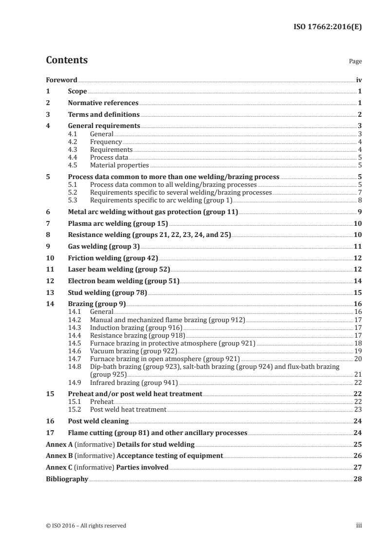 ISO 17662:2016 ISO 17662:2016 - Welding — Calibration, verification and validation of equipment used for welding, including ancillary activities/3/2016 - Page 3 preview