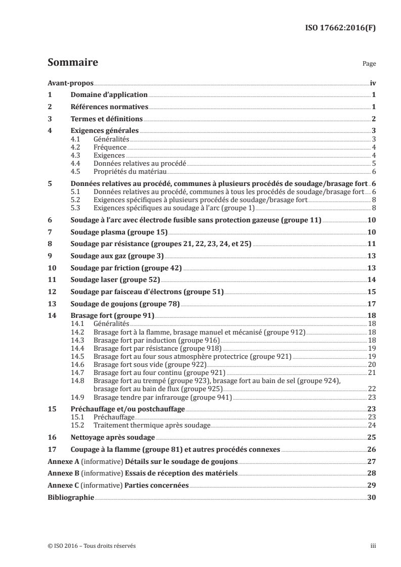 ISO 17662:2016 ISO 17662:2016 - Soudage — Étalonnage, vérification et validation du matériel utilisé pour le soudage, y compris pour les procédés connexes/3/2016 - Page 3 preview