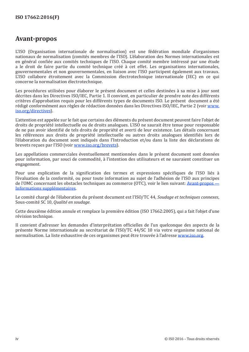 ISO 17662:2016 ISO 17662:2016 - Soudage — Étalonnage, vérification et validation du matériel utilisé pour le soudage, y compris pour les procédés connexes/3/2016 - Page 4 preview