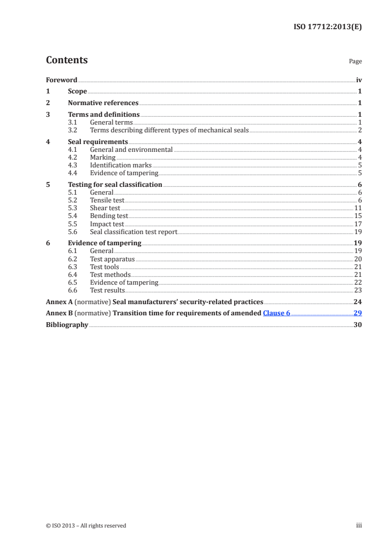 ISO 17712:2013 ISO 17712:2013 - Freight containers — Mechanical seals/13/2013 - Page 3 preview