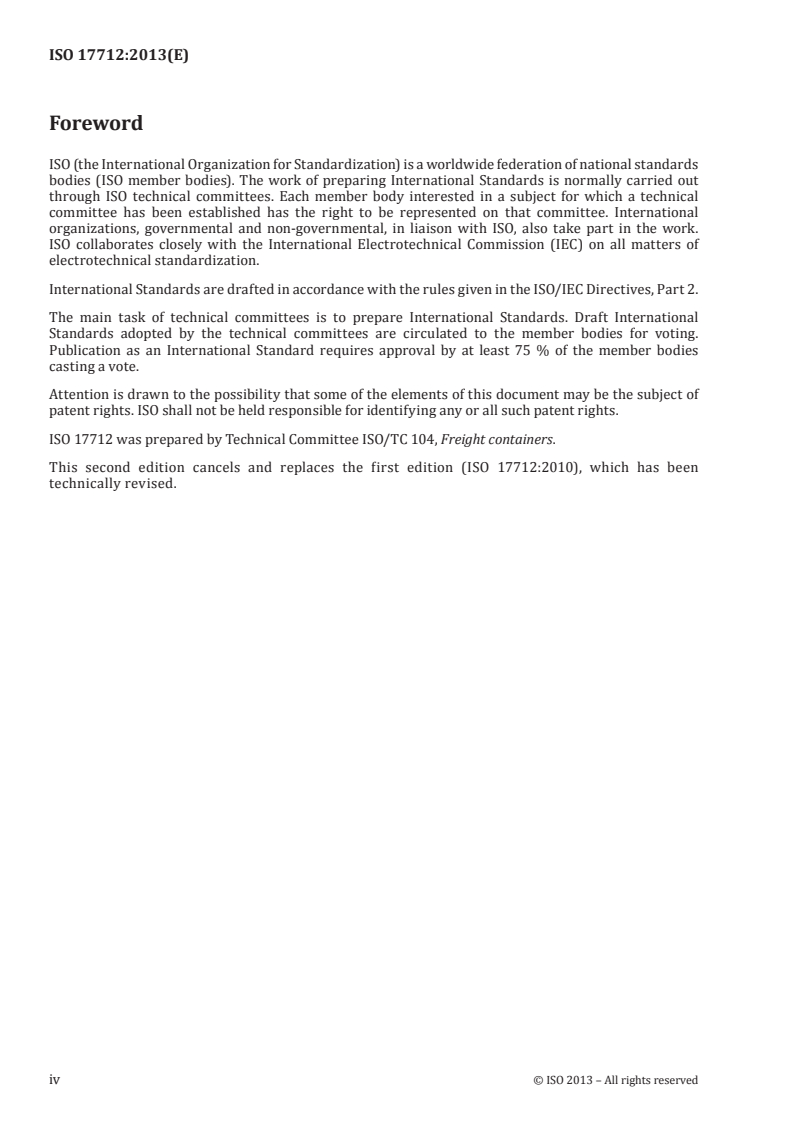 ISO 17712:2013 ISO 17712:2013 - Freight containers — Mechanical seals/13/2013 - Page 4 preview