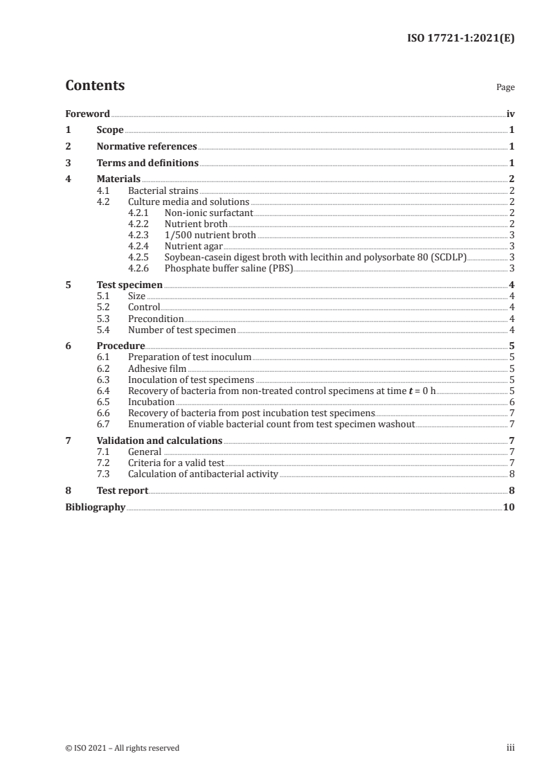 ISO 17721-1:2021 ISO 17721-1:2021 - Quantitative determination of antibacterial activity of ceramic tile surfaces — Test methods — Part 1: Ceramic tile surfaces with incorporated antibacterial agents
Released:8/17/2021 - Page 3 preview