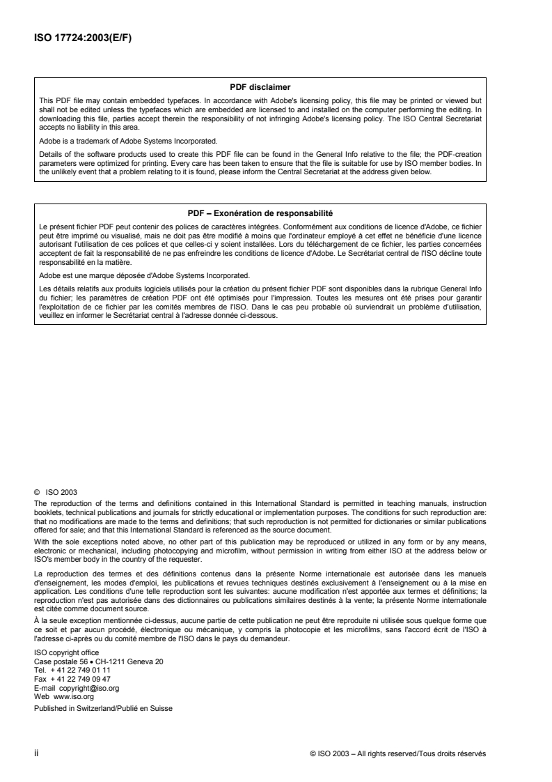 ISO 17724:2003 ISO 17724:2003 - Graphical symbols — Vocabulary/21/2003 - Page 2 preview