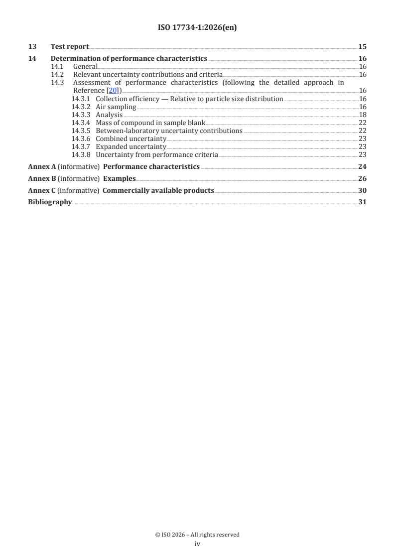 ISO 17734-1:2026 ISO 17734-1:2026 - Workplace air — Determination of organonitrogen compounds in air using liquid chromatography and mass spectrometry — Part 1: Isocyanates using dibutylamine derivatives - Page 4 preview