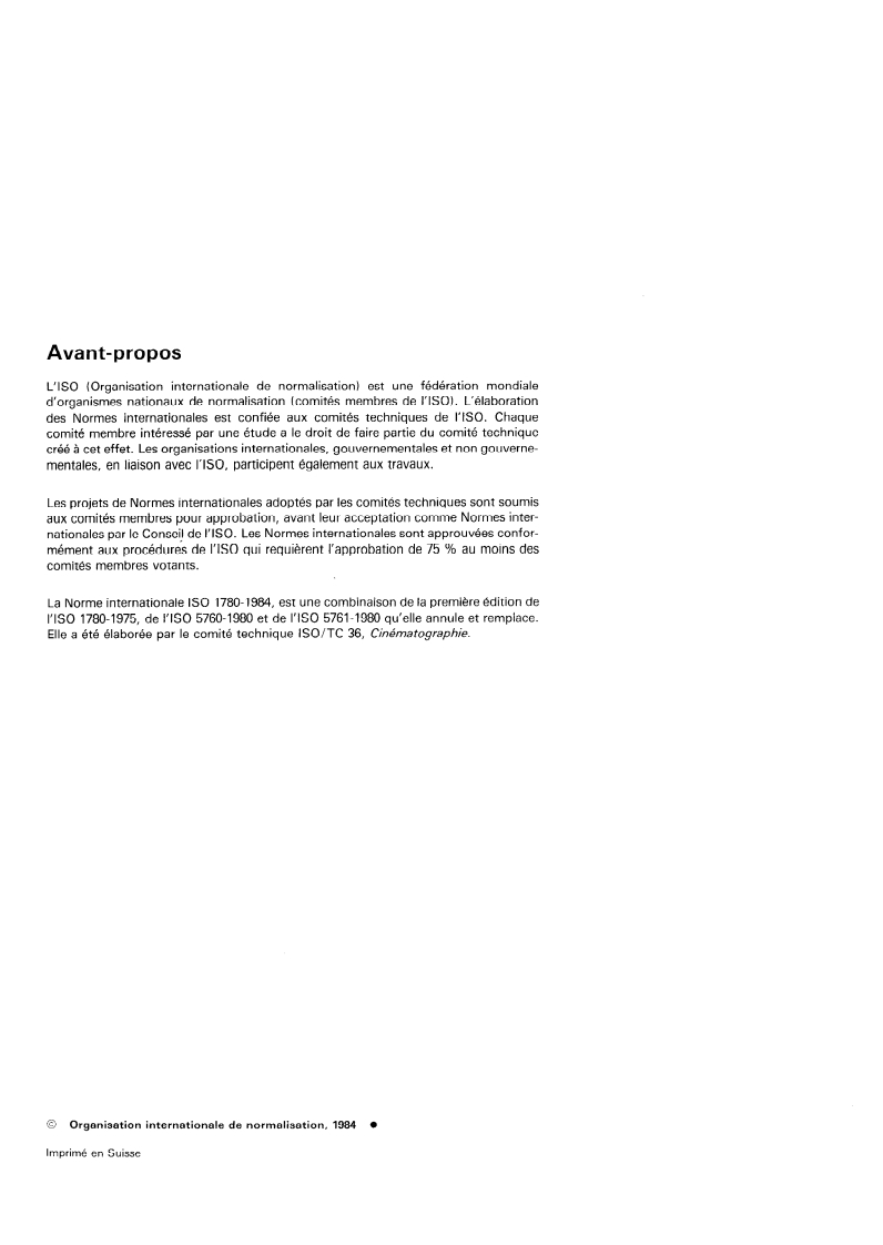 ISO 1780:1984 ISO 1780:1984 - Cinématographie — Chargeur, modèle I, pour caméra, 8 mm type S — Fenêtre du chargeur, configuration de la fenêtre de la caméra, position du film, presseur du chargeur et planéité du presseur — Dimensions et spécifications/1/1984 - Page 2 preview