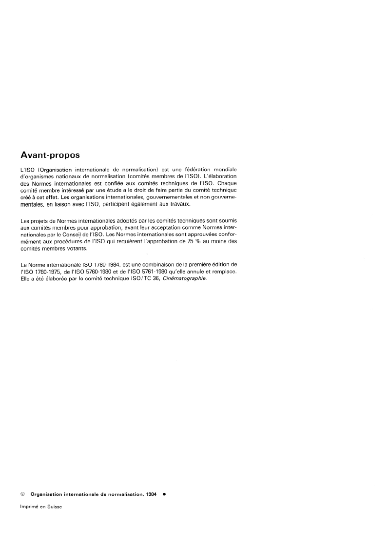 ISO 1780:1984 ISO 1780:1984 - Cinématographie — Chargeur, modèle I, pour caméra, 8 mm type S — Fenêtre du chargeur, configuration de la fenêtre de la caméra, position du film, presseur du chargeur et planéité du presseur — Dimensions et spécifications/1/1984 - Page 2 preview
