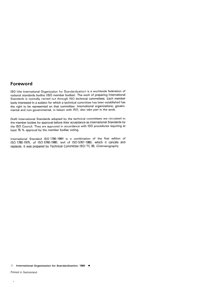 ISO 1780:1984 ISO 1780:1984 - Cinematography — Motion-picture camera cartridge, 8 mm Type S Model I — Aperture, camera aperture profile, film position, pressure pad and pressure pad flatness — Dimensions and specifications/1/1984 - Page 2 preview