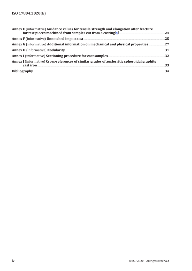 ISO 17804:2020 ISO 17804:2020 - Founding — Ausferritic spheroidal graphite cast irons — Classification/4/2020 - Page 4 preview