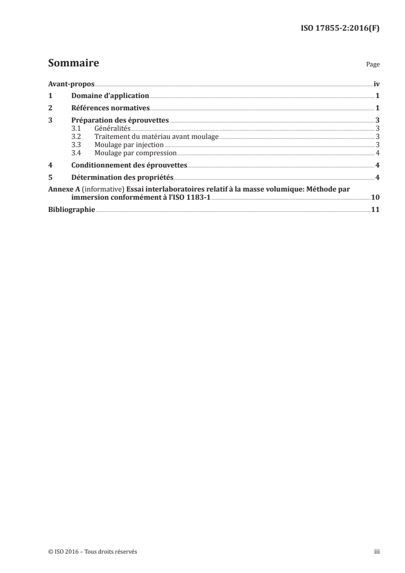 ISO 17855-2:2016 ISO 17855-2:2016 - Plastiques — Polyéthylène (PE) pour moulage et extrusion — Partie 2: Préparation des éprouvettes et détermination des propriétés/15/2016 - Page 3 preview