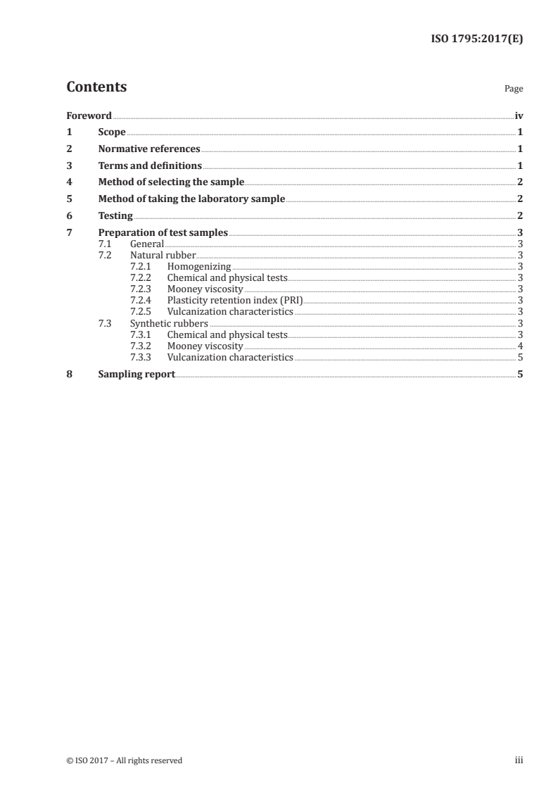 ISO 1795:2017 ISO 1795:2017 - Rubber, raw natural and raw synthetic — Sampling and further preparative procedures/26/2017 - Page 3 preview