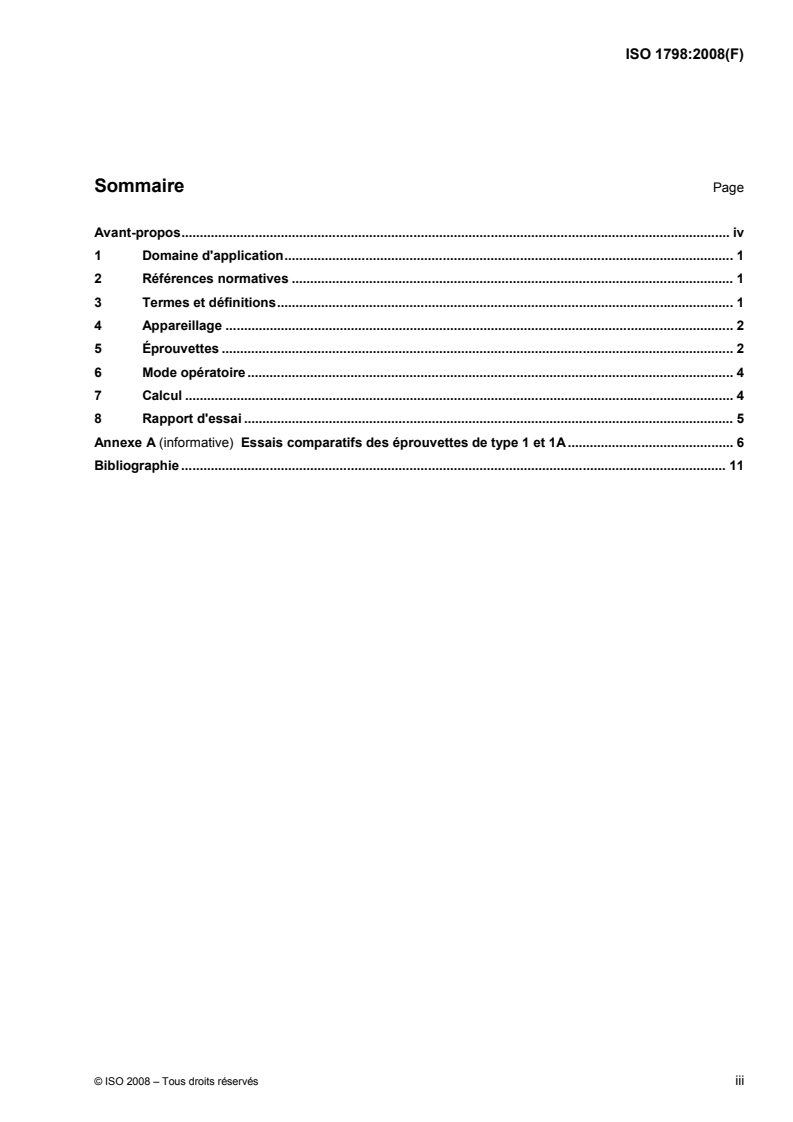 ISO 1798:2008 ISO 1798:2008 - Matériaux polymères alvéolaires souples — Détermination de la résistance à la traction et de l'allongement à la rupture/17/2008 - Page 3 preview