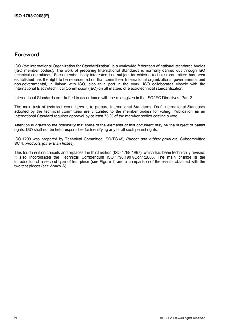 ISO 1798:2008 ISO 1798:2008 - Flexible cellular polymeric materials — Determination of tensile strength and elongation at break/17/2008 - Page 4 preview