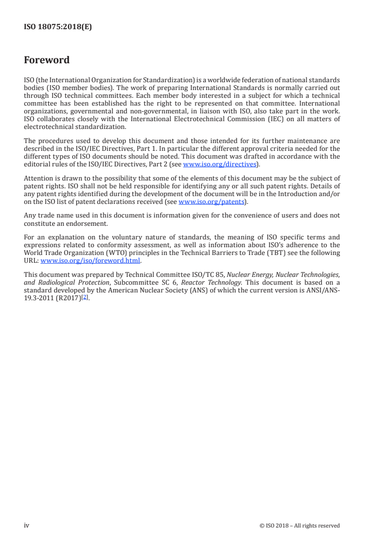 ISO 18075:2018 ISO 18075:2018 - Steady-state neutronics methods for power-reactor analysis/27/2018 - Page 4 preview
