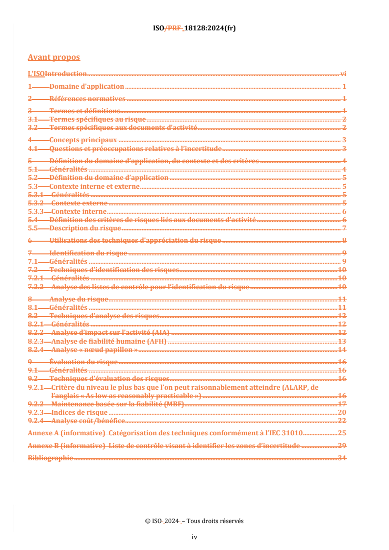 ISO 18128:2024 REDLINE ISO 18128:2024 - Information et documentation — Risques liés aux documents d’activité — Appréciation du risque pour la gestion des documents d’activité
Released:5/29/2024 - Page 4 preview